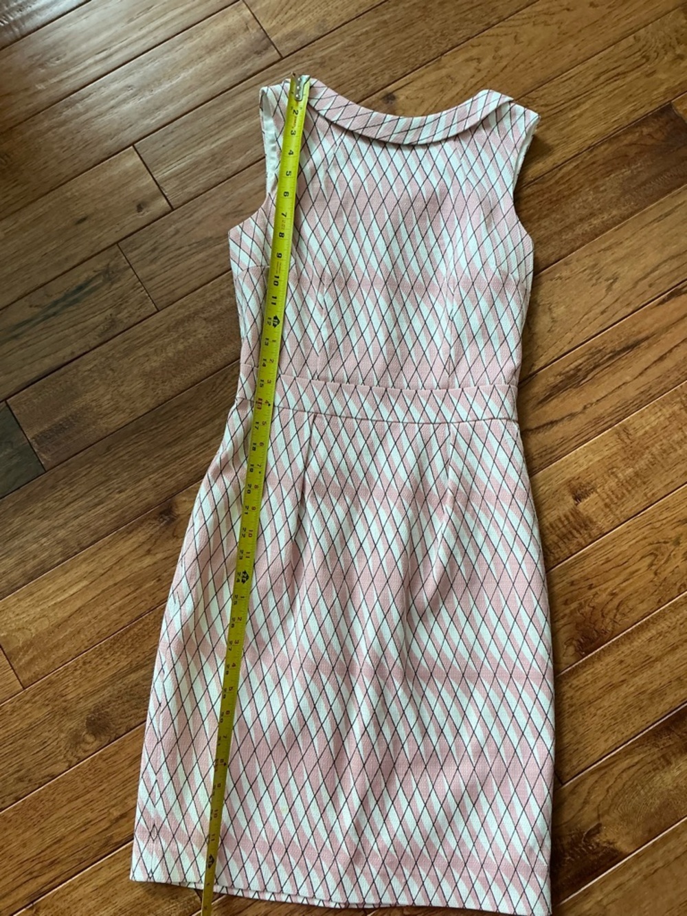 Boden Pink Plaid Geometric Pattern Dress, size 4 - Picture 6 of 12